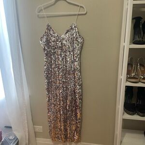 Zara Sequin Evening Dress